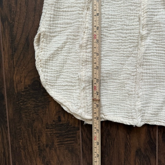 Free People Small Ivory All About The Feels Button Down Babydoll Top - Picture 7 of 8